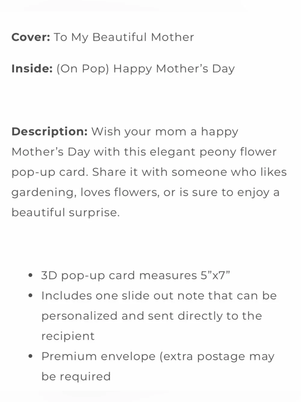 Lovepop Pink Floral Pop-Up Mother's Day Peonies Card